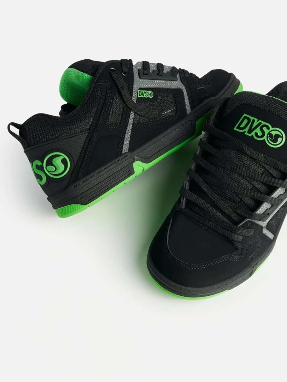 DVS Shoes Comanche in Black / Charcoal / Lime, Size 11
